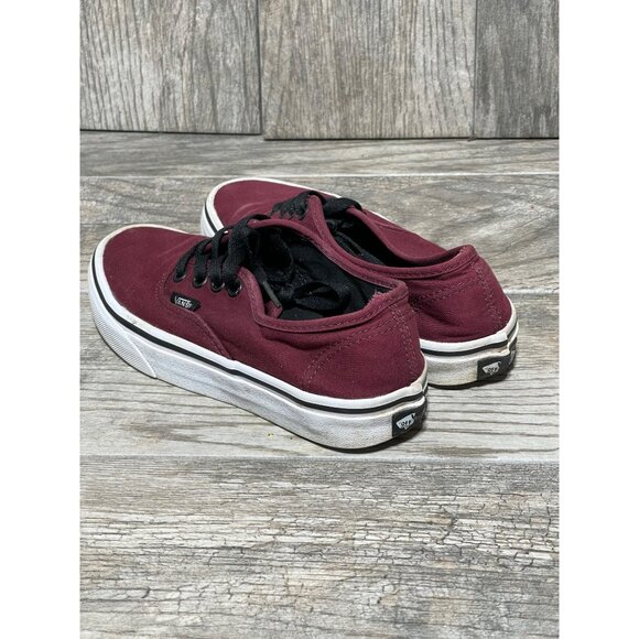 Vans Authentic Low Top Lace Up Red Skater Shoes Women's Size 5.5 - Picture 4 of 11